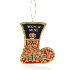 Buckingham Palace Navy And Red Stocking Decoration