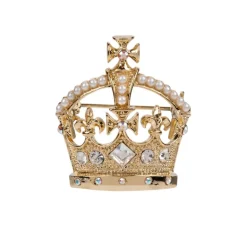Gold Crown Brooch