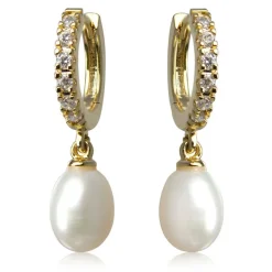 Gold Pearl Earrings