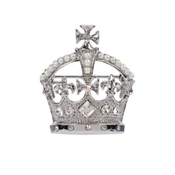 Silver Crown Brooch