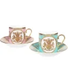 Special Edition Lustre Pink And Green Coffee Cup And Saucer