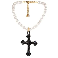 Vicki Sarge Black Cross Necklace